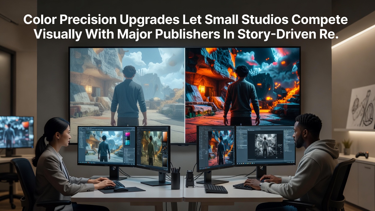 Side-by-side comparison of color-graded scenes from independent and AAA story-driven games