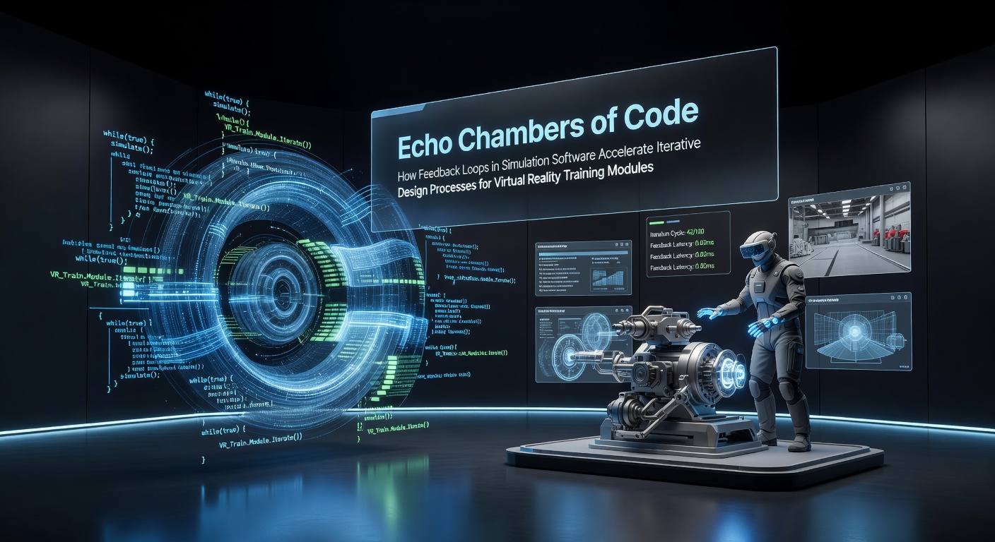 Simulation software interface displaying real-time feedback loops in a VR training environment