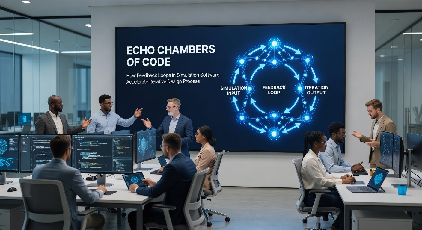 Developers reviewing VR training analytics from simulation feedback systems