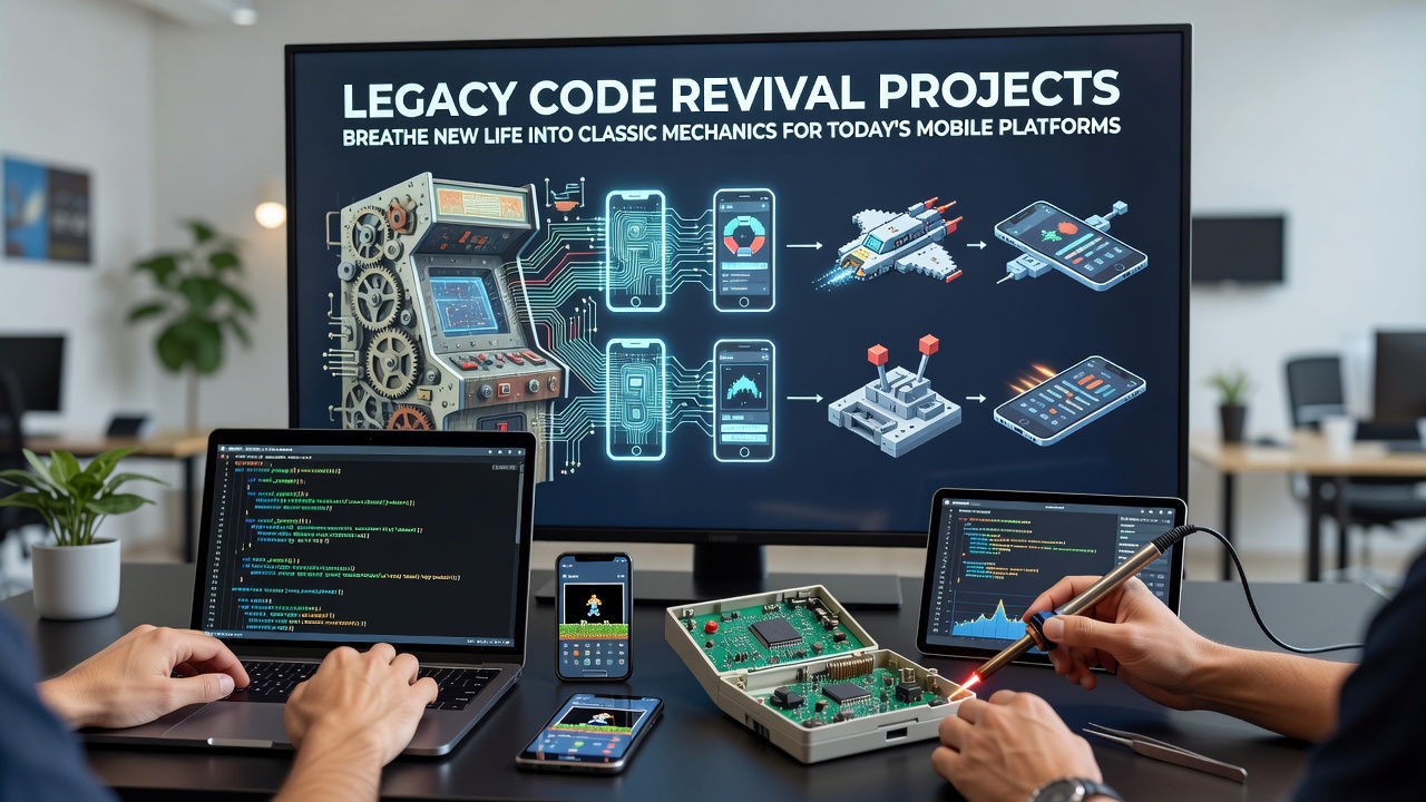 Mobile device displaying revived classic game mechanics on screen