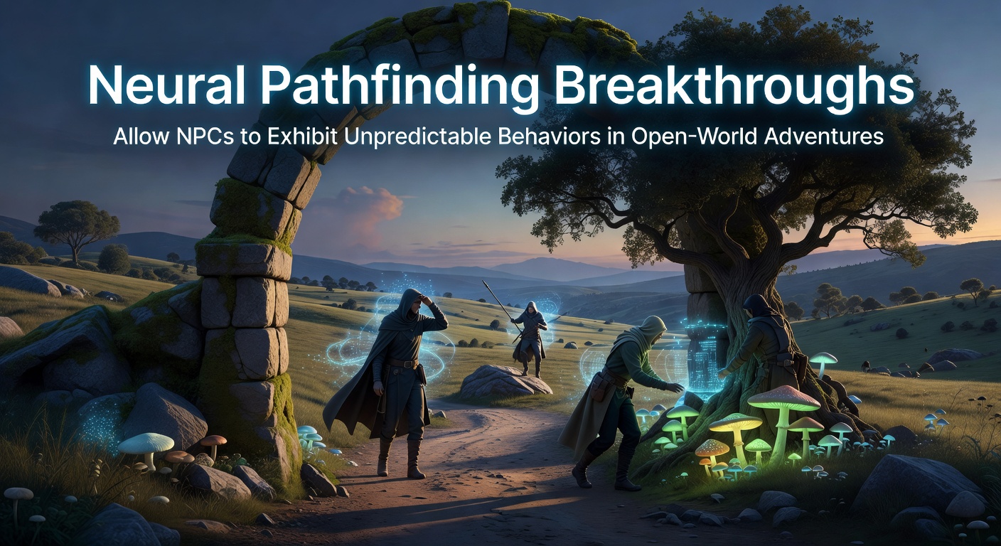 A vibrant open-world game scene showing NPCs navigating complex environments with dynamic, unpredictable paths