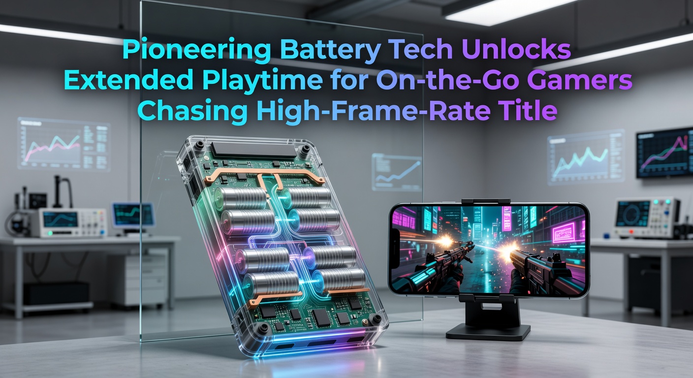 Mobile gaming device displaying sustained high frame rates alongside battery health metrics during extended play