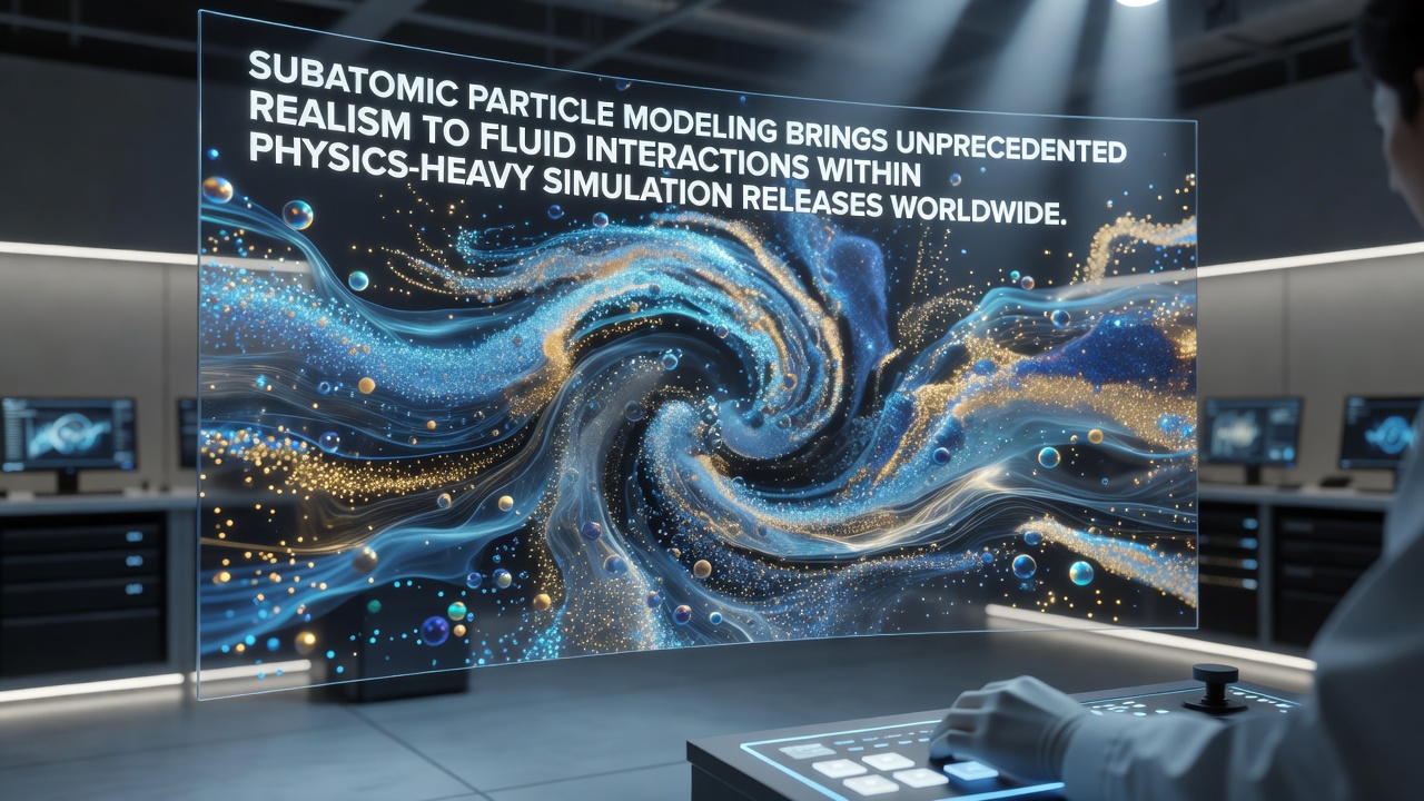 Advanced subatomic particle simulations rendering realistic fluid dynamics in a physics engine
