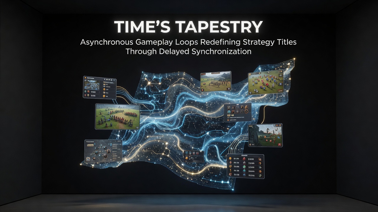 Diagram showing delayed synchronization process in strategy game architecture